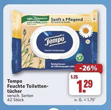 Tempo Feuchte Toilettentücher, verschiedene Sorten, 42 Stück