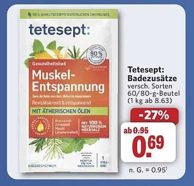 Tetesept: Badesalze Muskel-Entspannung 60/80-g-Beutel