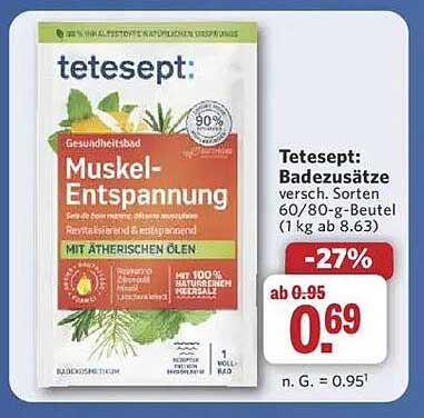 Tetesept: Muskel-Entspannung Badezusätze 60/80 g