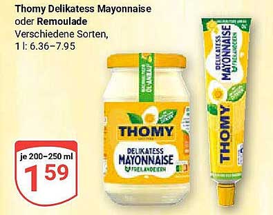 Thomy Delikatess Mayonnaise oder Remoulade - verschiedene Sorten