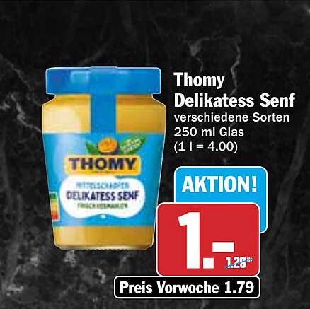 Thomy Delikatess Senf verschiedene Sorten 250 ml Glas