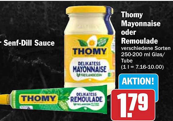 Thomy Mayonnaise oder Remoulade 250-200 ml Glas/Tube