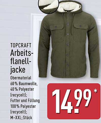 TOPCRAFT Arbeits-flanelljacke