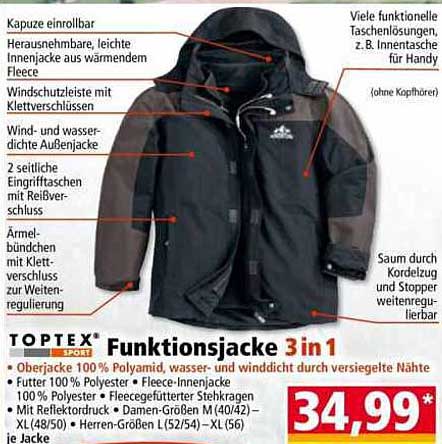 TOPTEX Funktionsjacke 3 in 1