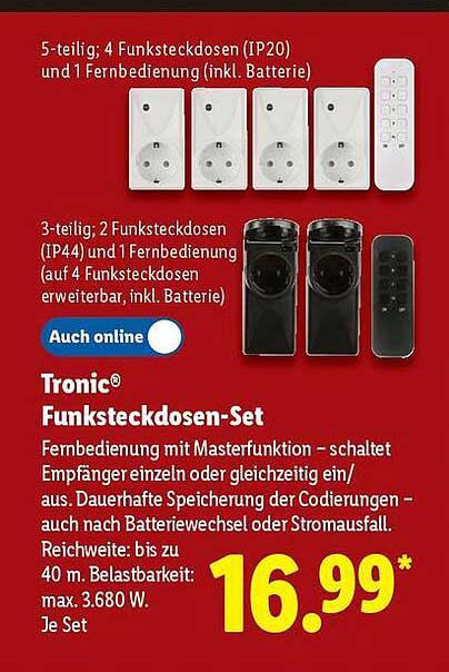Tronic® Funksteckdosen-Set