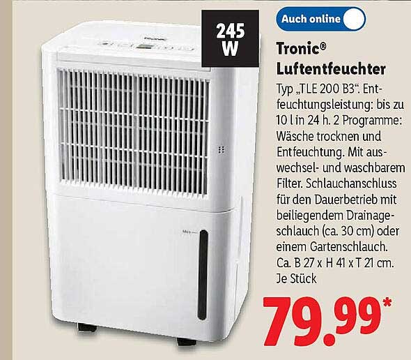 Tronic® Luftentfeuchter Typ TLE 200 B3