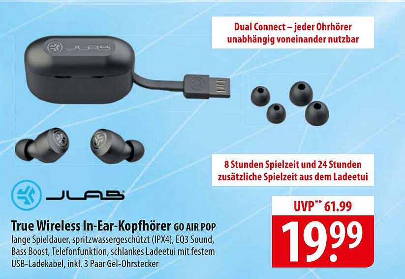 True Wireless In-Ear-Kopfhörer GO AIR POP