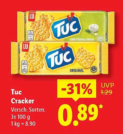 Tuc Cracker – Verschiedene Sorten