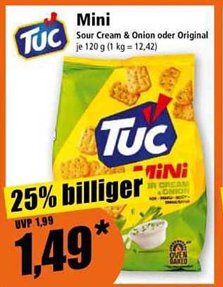 TUC Mini Sour Cream & Onion oder Original 120 g