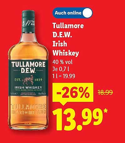 Tullamore D.E.W. Irish Whiskey 0,7 l