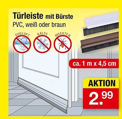 Türleiste mit Bürste - PVC, weiß oder braun