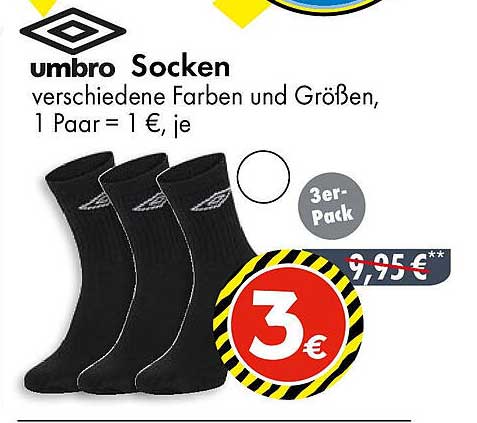 Umbro Socken – 3er-Pack für nur 3 €