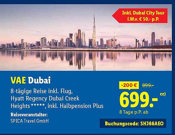 VAE Dubai - 8-tägige Reise inkl. Flug, Hyatt Regency Dubai Creek Heights***** und Halbpenion Plus
