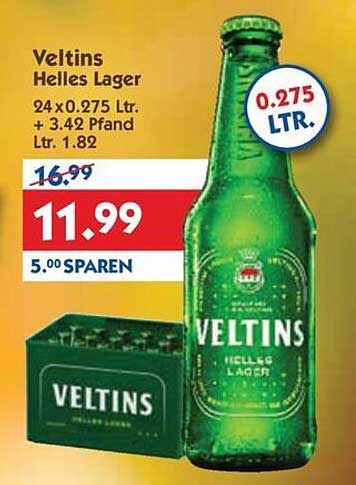 Veltins Helles Lager 24 x 0.275 Ltr.