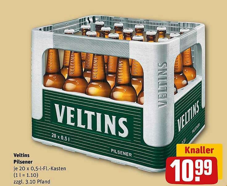 Veltins Pilsener im 20er-Kasten