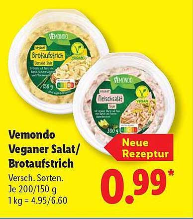 Vemondo Veganer Salat/Brotaufstrich – Verschiedene Sorten
