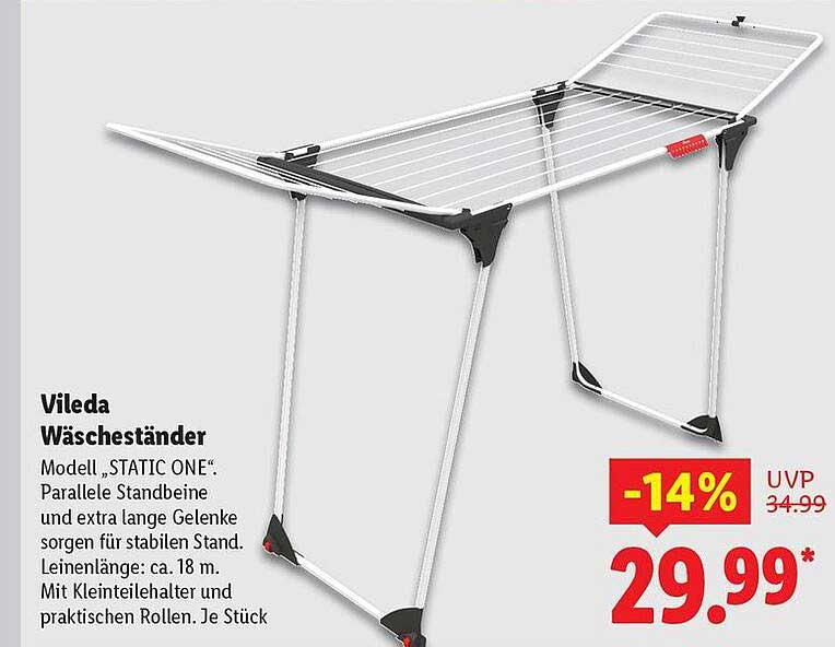 Vileda Wäscheständer Modell „STATIC ONE“