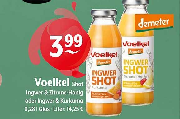 Voelkel Ingwer Shot – Ingwer & Zitronen-Honig oder Ingwer & Kurkuma