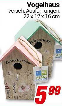 Vogelhaus verschieden. Ausführungen, 22 x 12 x 16 cm