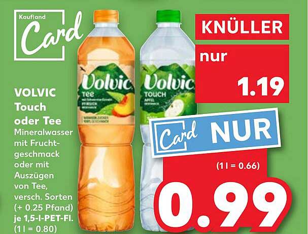 VOLVIC Touch oder Tee - Mineralwasser mit Fruchtgeschmack