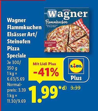 Wagner Flammkuchen Elsässer Art/Steinofen Pizza Speciale