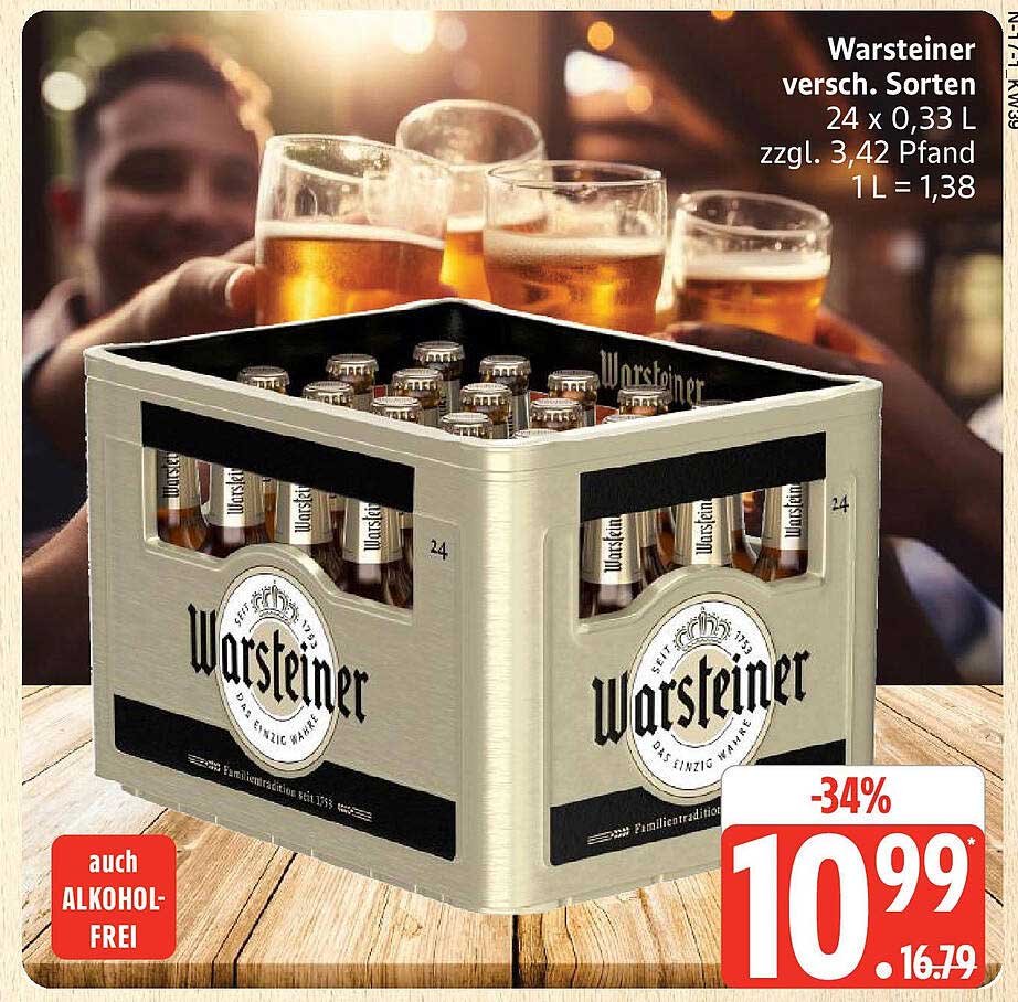 Warsteiner vers. Sorten 24 x 0,33 L