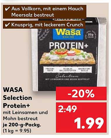 WASA Selection Protein+ mit Leinsamen und Mohn bestreut