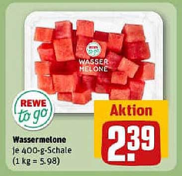 Wassermelone je 400-g-Schale (1 kg = 5,98)