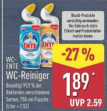 WC-ENTE WC-Reiniger - 27% Rabatt!