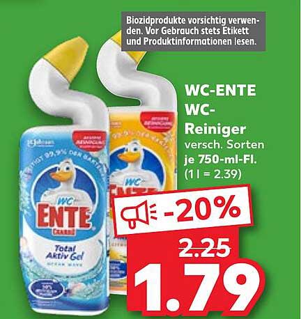 WC-ENTE WC-Reiniger 750 ml - Jetzt 20% günstiger!