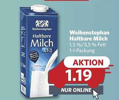 Weihenstephan Haltbare Milch 1,5% / 3,5% Fett 1-Liter-Packung