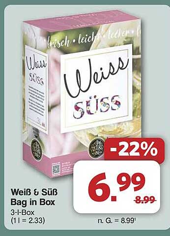 Weiß & Süß Bag in Box 3-l-Box