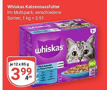 Whiskas Katzennassfutter im Multipack, verschiedene Sorten