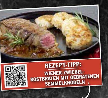 Wiener-Zwiebel-Rostbraten mit gebratenen Semmelknödeln