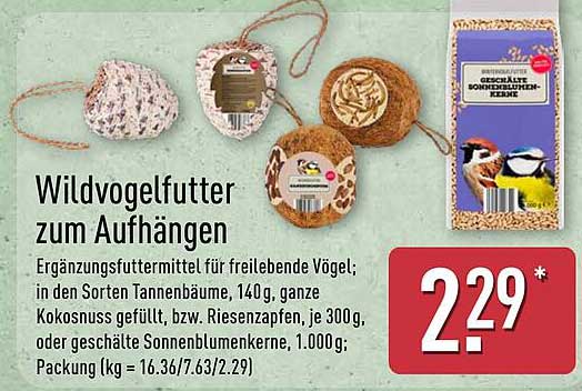 Wildvogelfutter zum Aufhängen