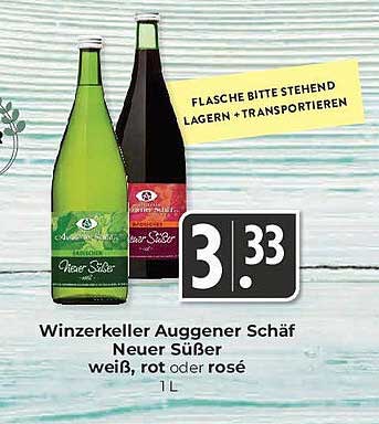 Winzerkeller Auggener Schäf Neuer Süßer weiß, rot oder rosé 1 L