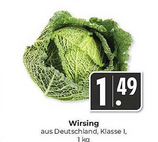 Wirsing aus Deutschland, Klasse I, 1 kg