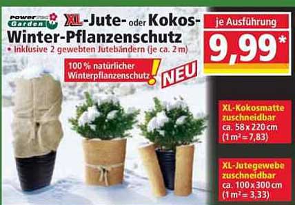 XL-Jute- oder Kokos-Winter-Pflanzenschutz