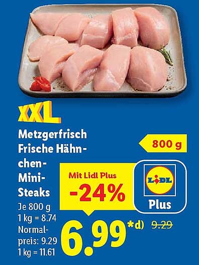 XXL Metzgerfrisch Frische Hähnchen-Mini-Steaks