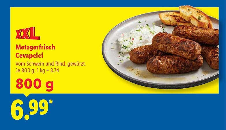 XXXL Metzgerfrisch Cevapcici, 800 g