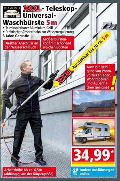XXXXL Teleskop-Universal-Waschbürste 5 m