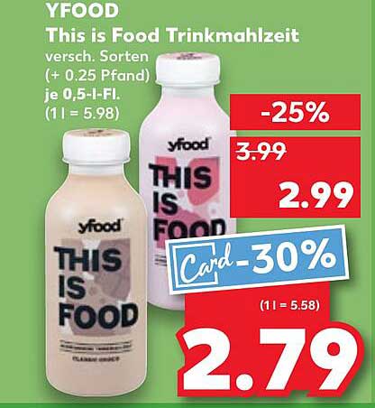 YFOOD – This is Food Trinkmahlzeit in verschiedenen Sorten