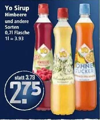 Yo Sirup Himbeere und andere Sorten 0,7l Flasche