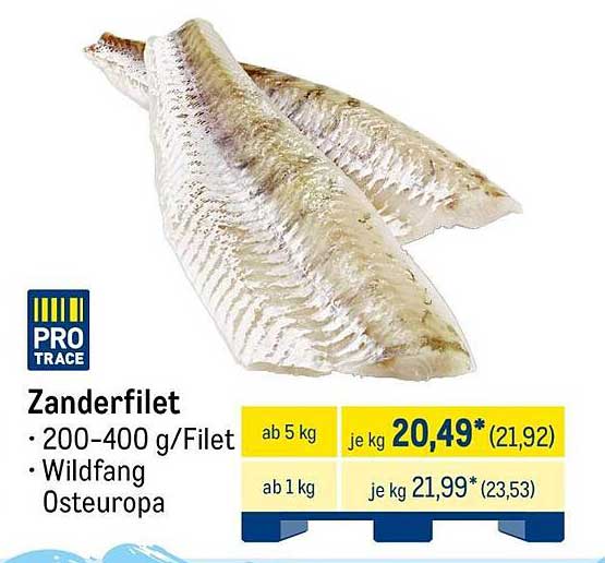 Zanderfilet - 200-400 g/Filet, Wildfang aus Osteuropa