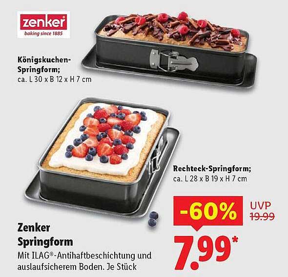 Zenker Springform mit ILAG®-Antihaftebeschichtung - nur 7,99 €