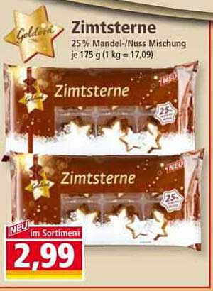 Zimtsterne - 25% Mandel-/Nuss Mischung