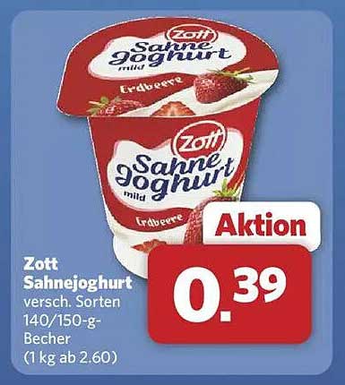Zott Sahnejoghurt in verschiedenen Sorten - Becher (140/150 g)