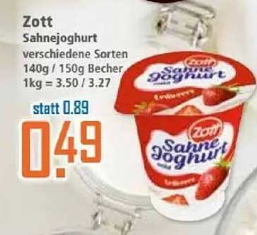 Zott Sahnejoghurt verschiedene Sorten 140g / 150g Becher