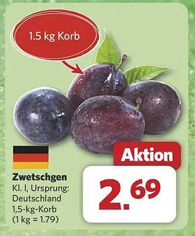 Zwetschgen 1,5 kg Korb - Aktion!