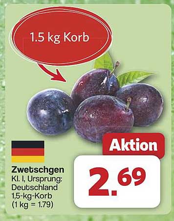 Zwetschgen 1,5 kg Korb